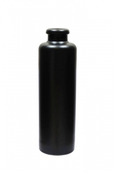 Steinzeugflasche 200ml schwarz matt, Mündung 19mm  Lieferung ohne Verschluss, bei Bedarf bitte separat bestellen!